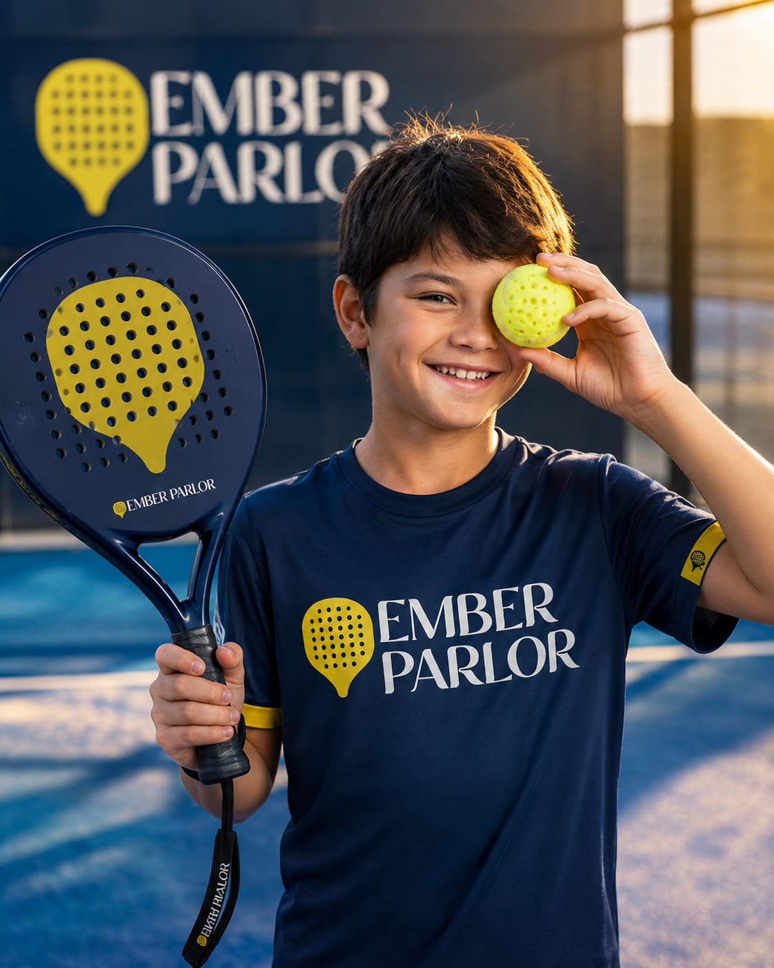 Family playing padel at Ember Parlor