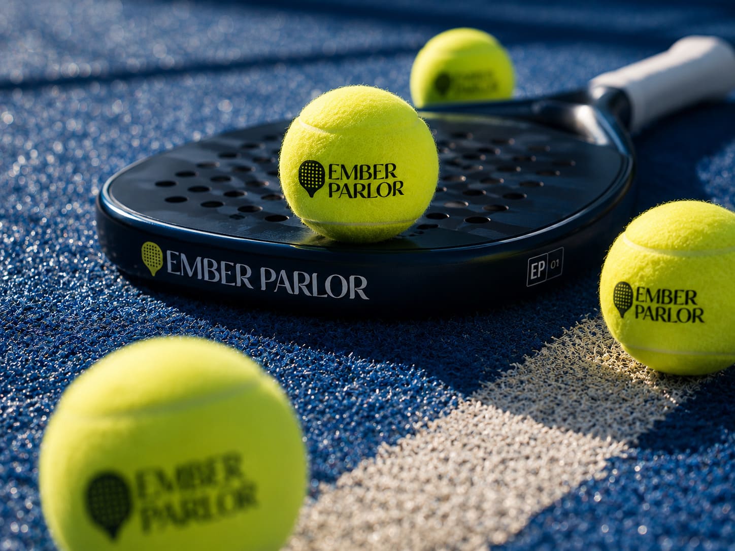 Playing padel on a court at Ember Parlor
