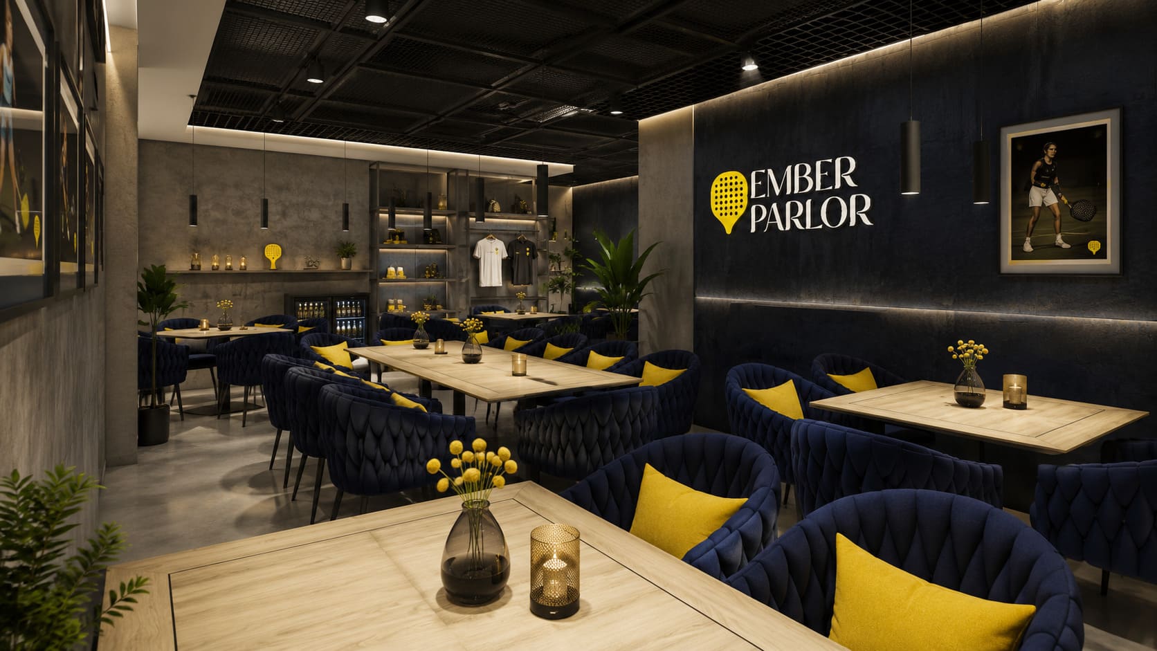 Lounge area at Ember Parlor