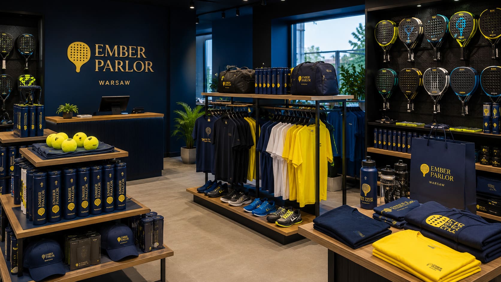 Shop with clothing and equipment for padel at the club